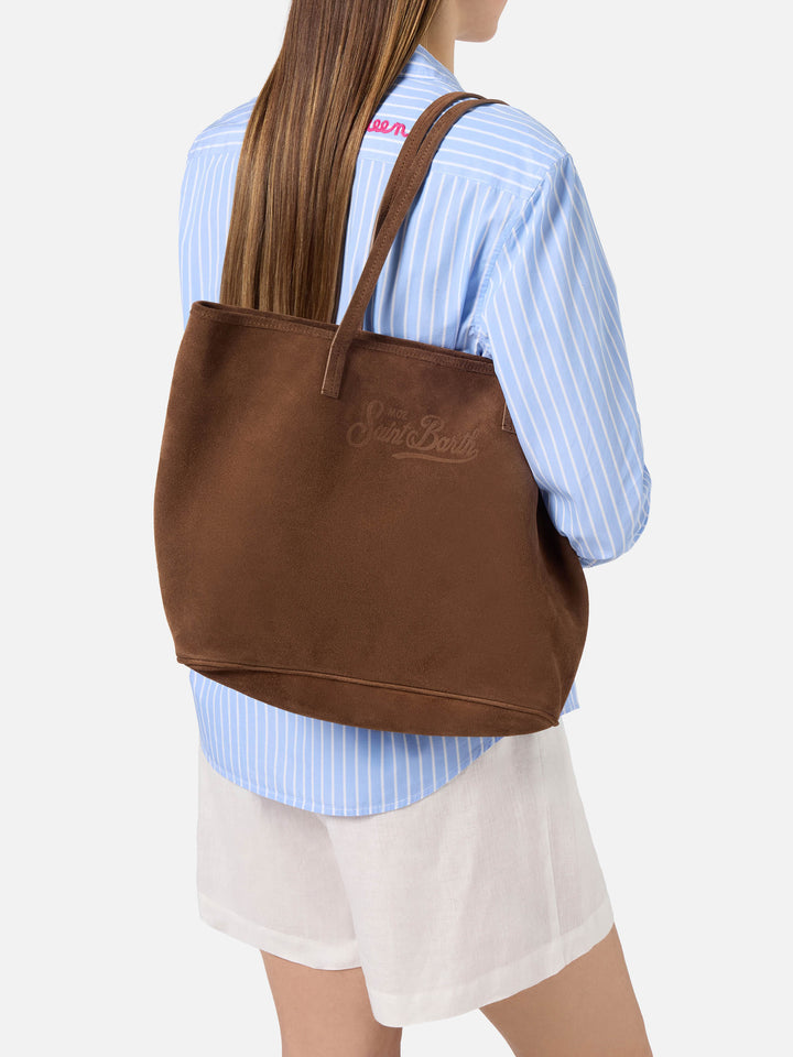 Brown suede City regular bag