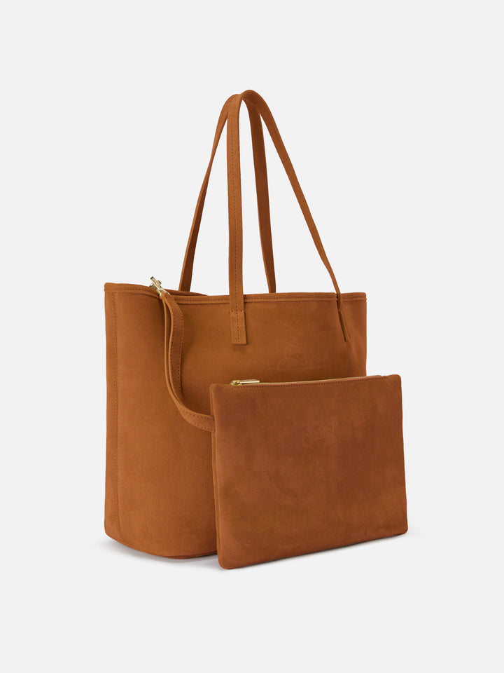 Camel suede City regular bag