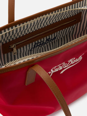 Borsa City medium in nylon rosso