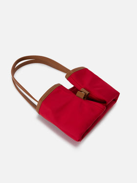 Borsa City medium in nylon rosso