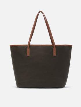 Military green Large City waxed bag with logo embroidery