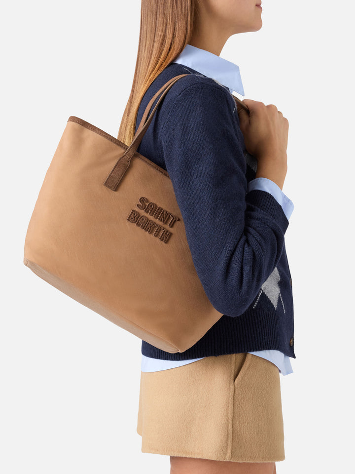Bolso Nut Medium City encerado con bordado del logo 