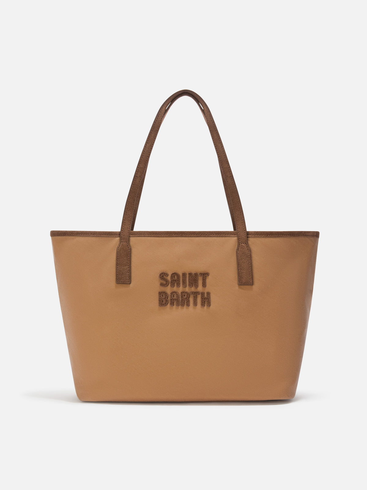 Gewachste Nut Medium City Bag mit Logostickerei 