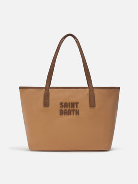 Gewachste Nut Medium City Bag mit Logostickerei 