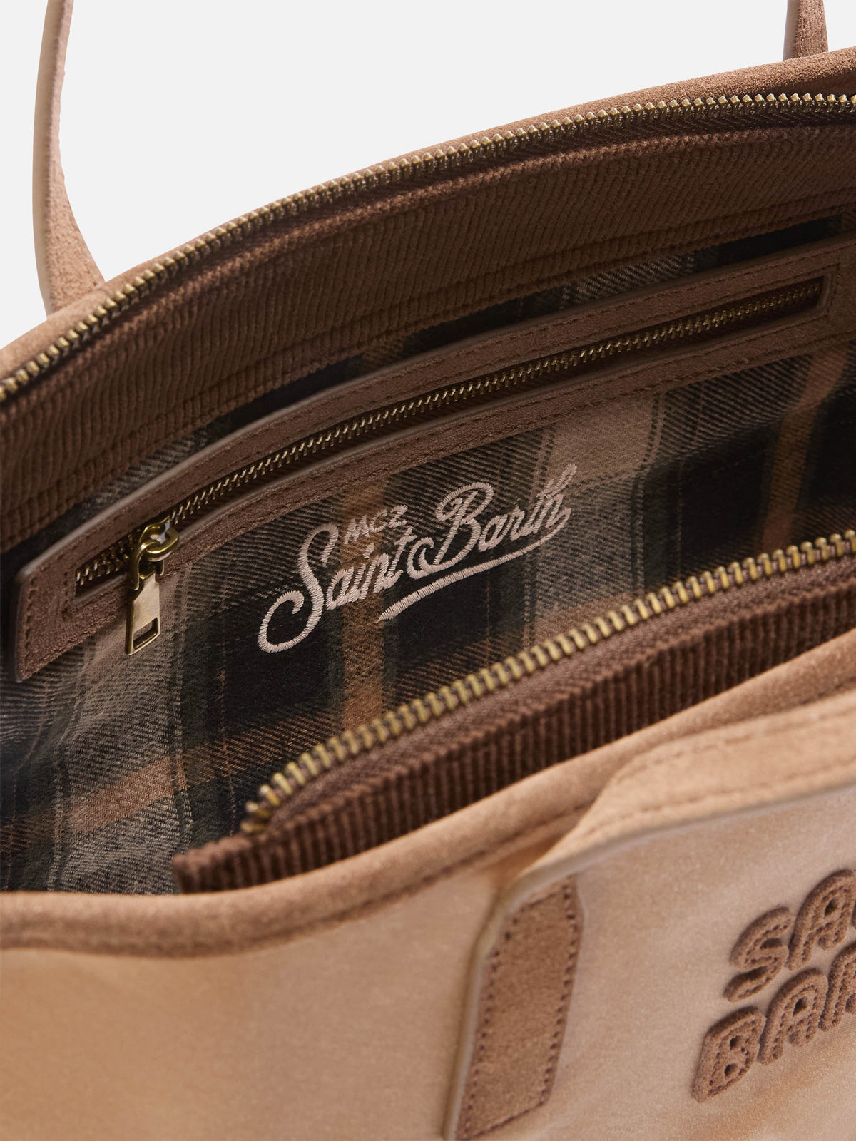 Gewachste Nut Medium City Bag mit Logostickerei 