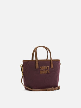 Bolso Bordeaux Mini City encerado con bordado del logo 