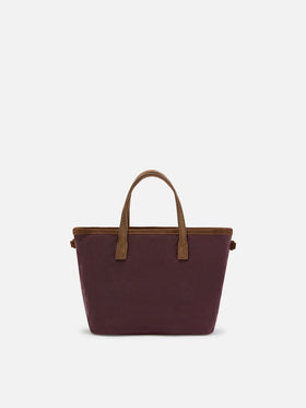 Bolso Bordeaux Mini City encerado con bordado del logo 