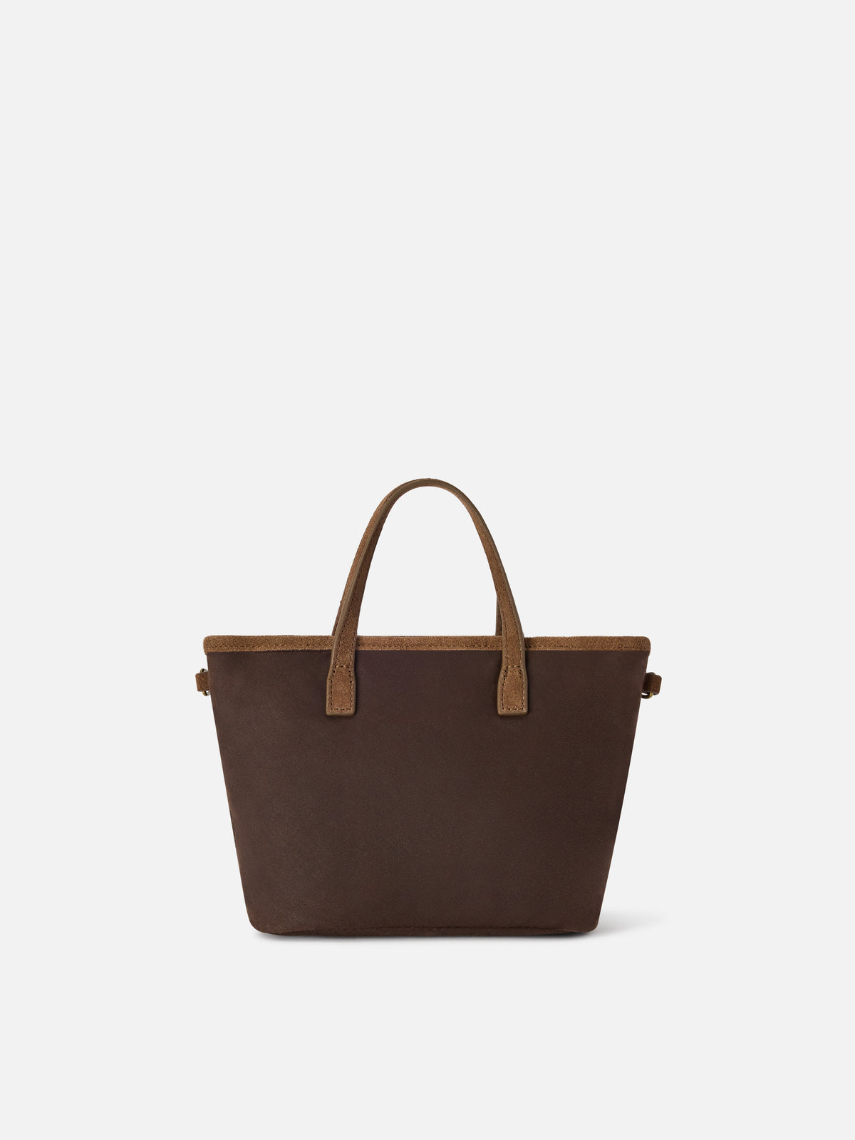 Braune gewachste Mini City Tasche mit Logostickerei 