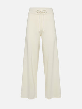 Pantaloni in maglia di cashmere bianco sporco Cambon