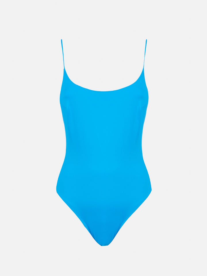 Woman light blue one-piece swimsuit Cecille
