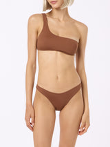 Brauner One-Shoulder-Bralette-Bikini für Damen von Celestine Naomi