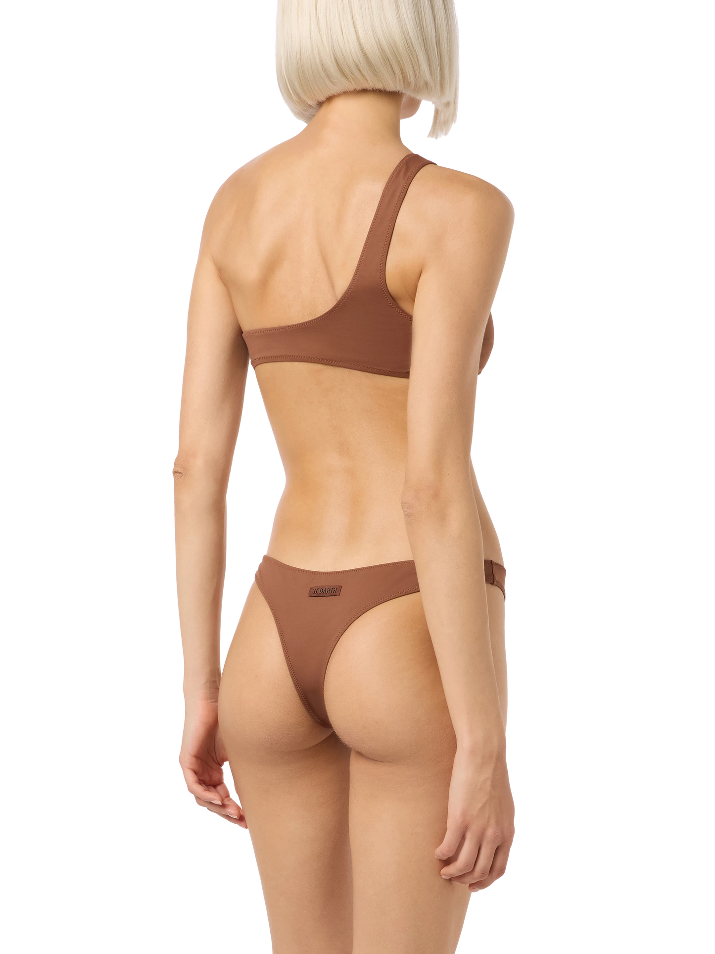 Slip da bagno sgmabato da donna marrone Naomi