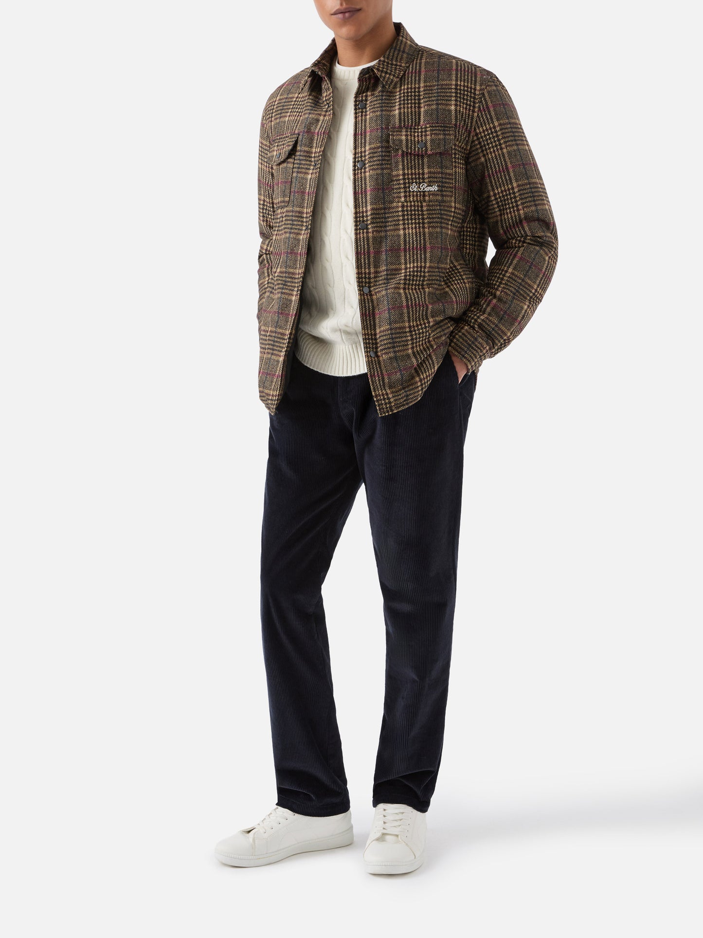 Technic fabric overshirt Chalet with Prince of Wales print