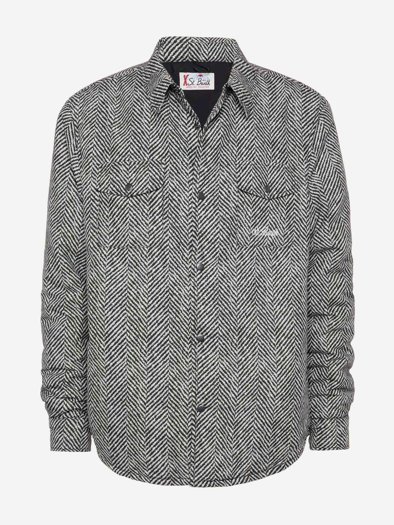 Technic fabric overshirt Chalet with herringbone print