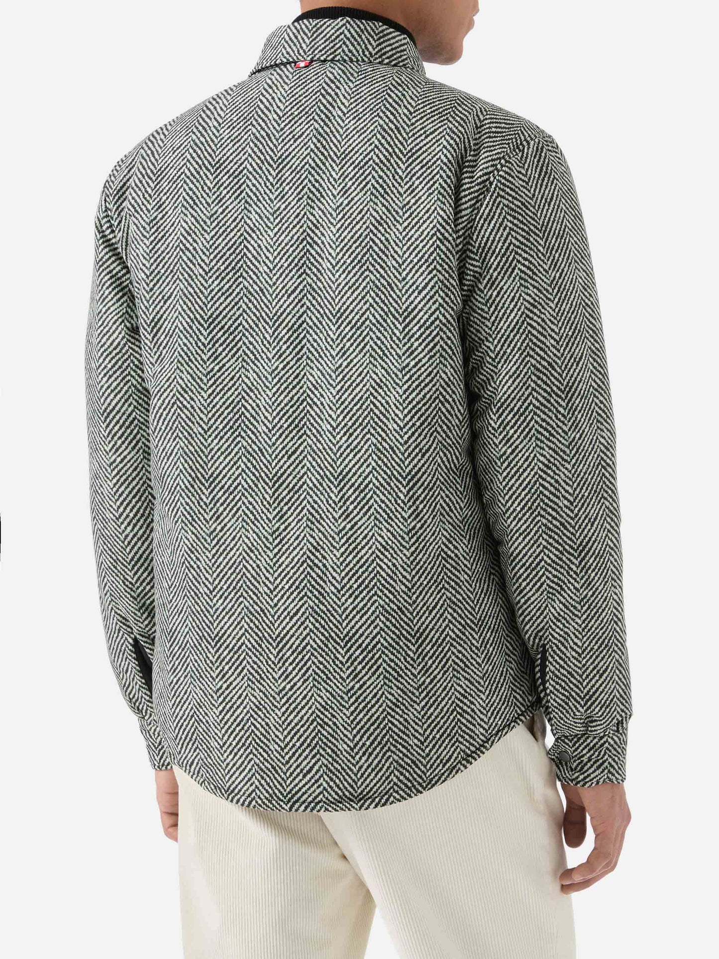 Sovracamicia in tessuto tecnico Chalet con stampa a spina di pesce