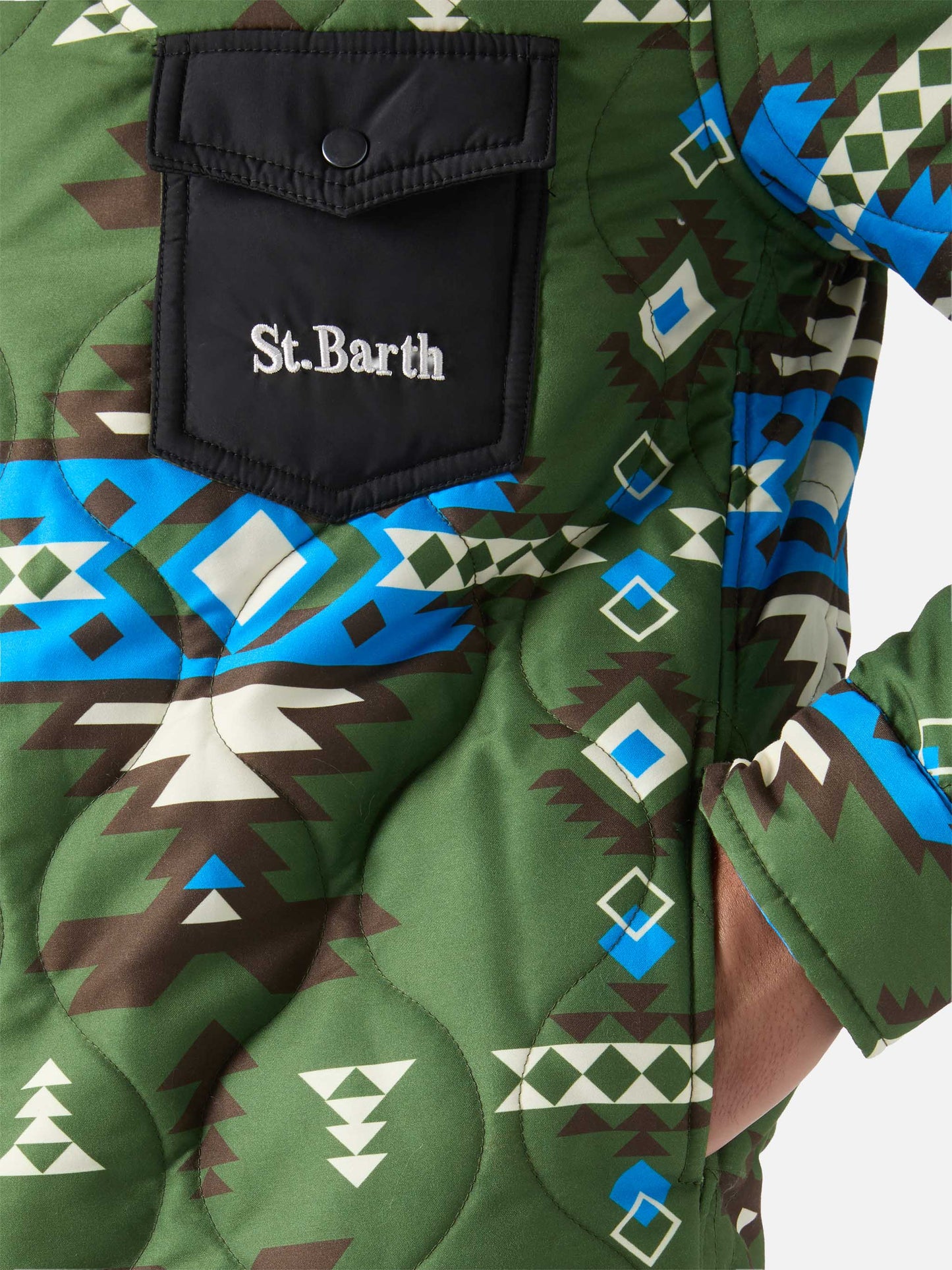 Wattiertes Chalet-Overshirt mit aufgesetzten Taschen