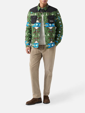 Sovracamicia imbottitaChalet con stampa etnica e tasche a toppa