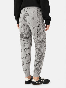 Gestrickte Sweatpants Charlie mit grauem Bandana-Print 