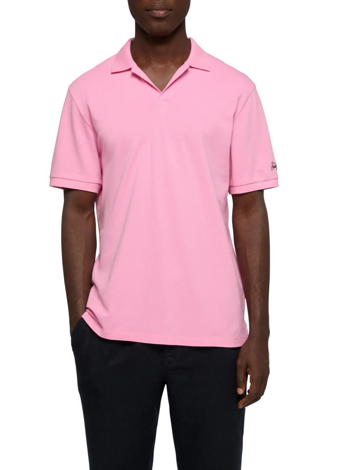 Poloshirt aus Baumwoll-Piqué in Blasenrosa Charles