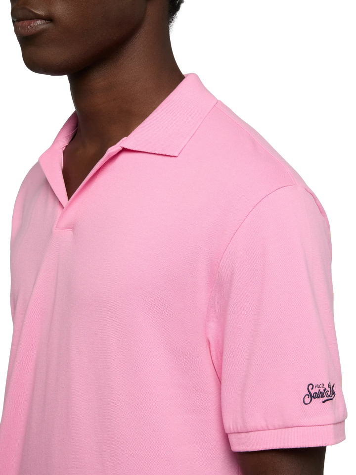 Poloshirt aus Baumwoll-Piqué in Blasenrosa Charles