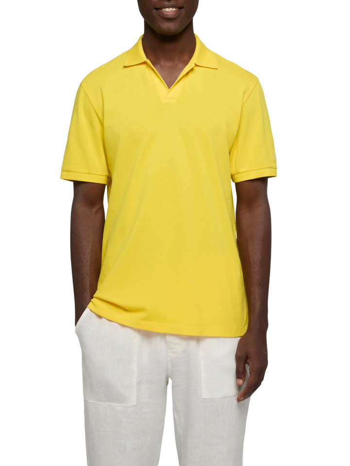 Gelbes Baumwoll-Piqué-Poloshirt Charles