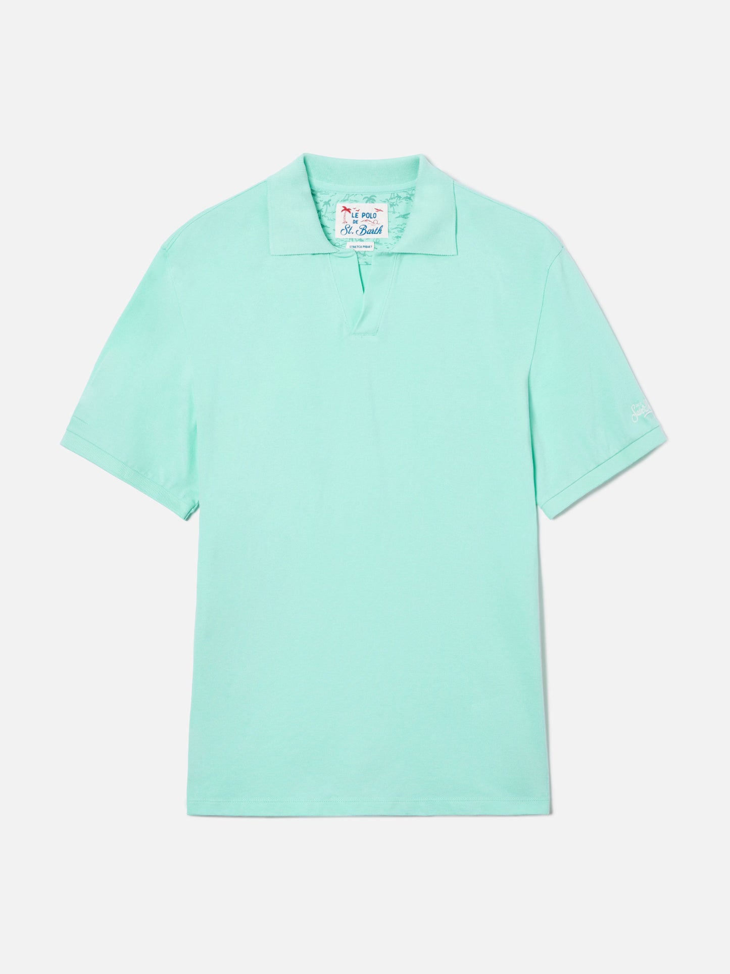 Polo Charles in piquet di cotone verde menta