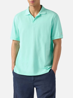 Polo Charles in piquet di cotone verde menta