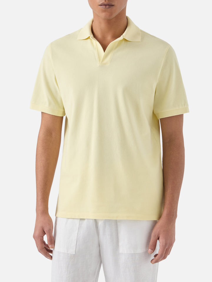 Charles polo in butter yllow cotton piquet