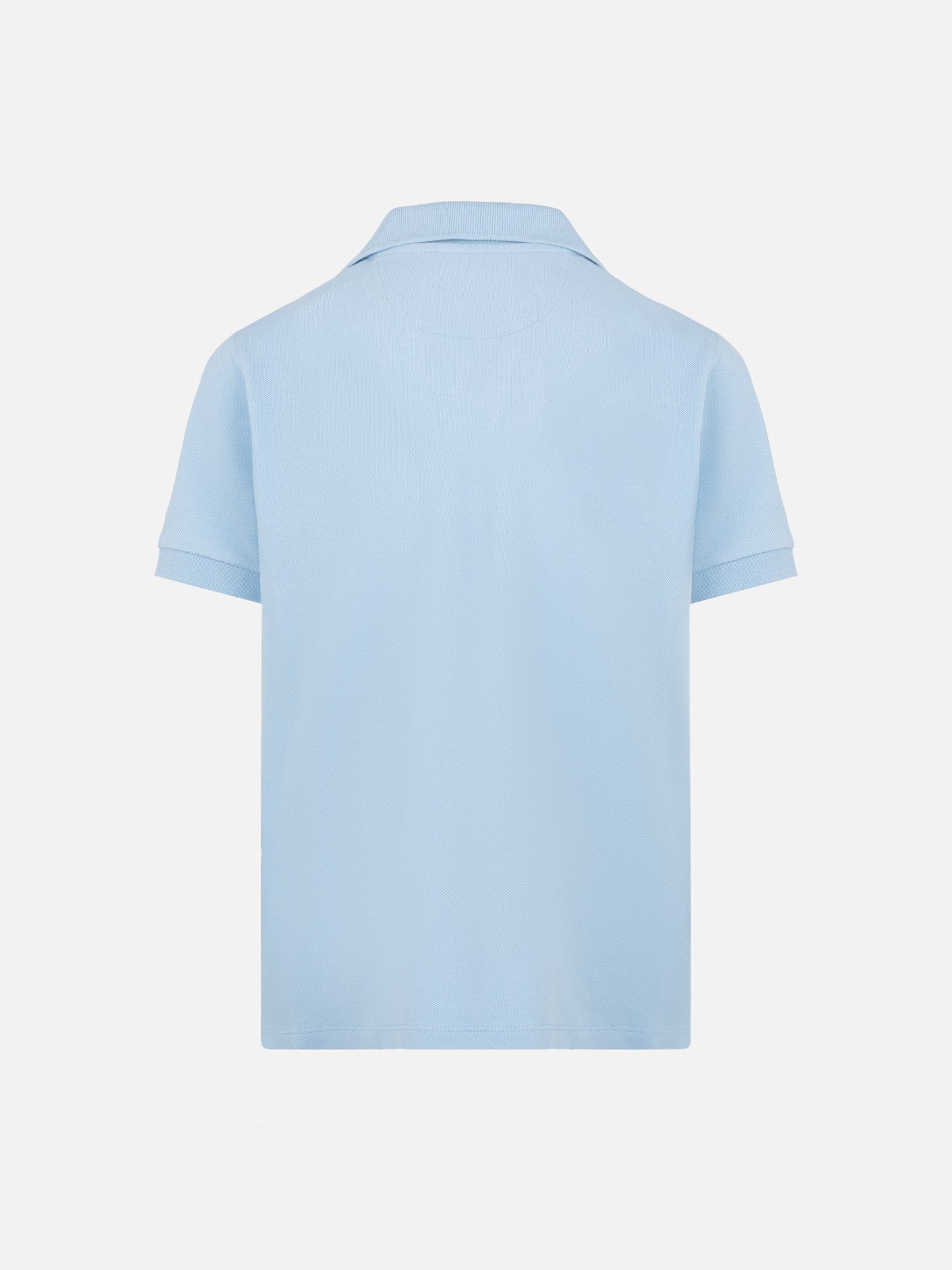 Light blue cotton piquet buttonless polo shirt Charles Jr