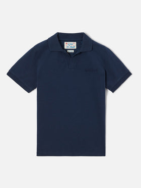 Navy blue Charles Jr polo in piquet