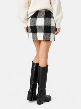 Chatel black and white vichy knitted skirt