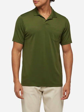 Militärgrünes technisches Piquet-Poloshirt Camber