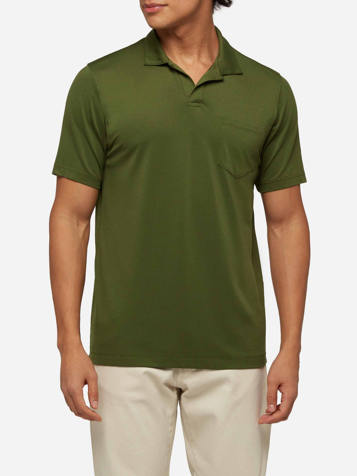 Militärgrünes technisches Piquet-Poloshirt Camber