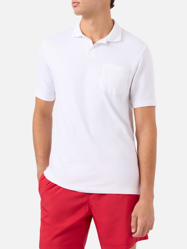 Technisches Piqué-Poloshirt Camber in Creme 