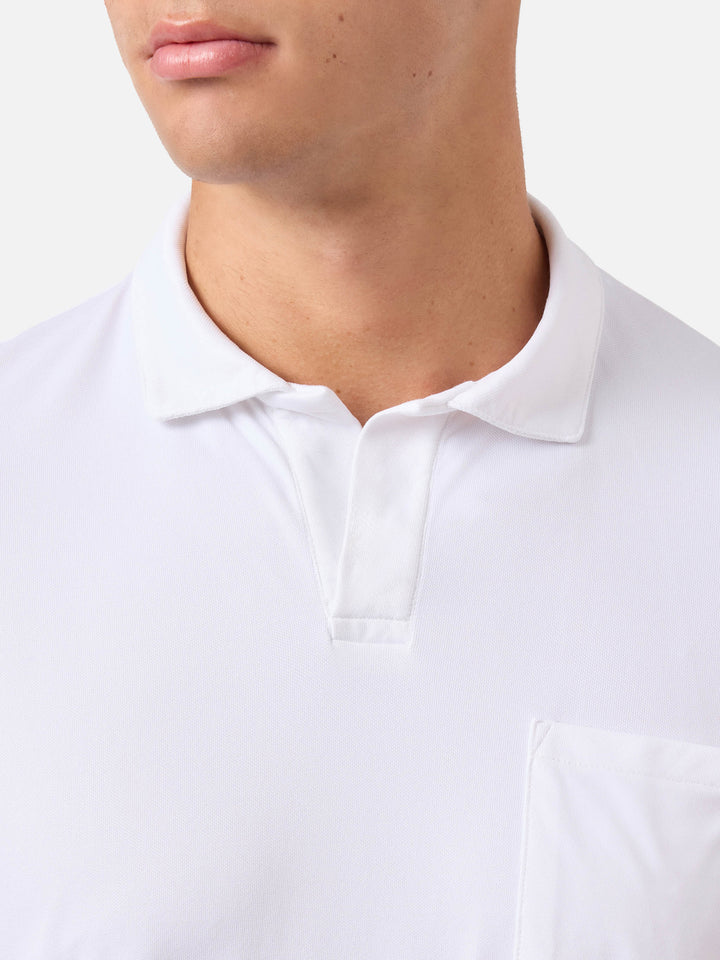 Technisches Piqué-Poloshirt Camber in Creme 