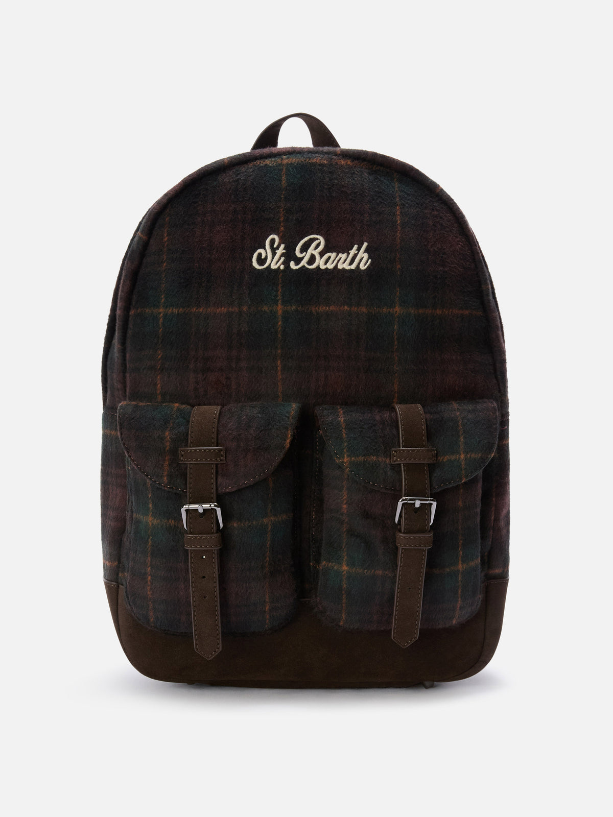 Rucksack aus Cody-Wollmischung mit Tartanmuster 