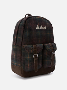 Rucksack aus Cody-Wollmischung mit Tartanmuster 