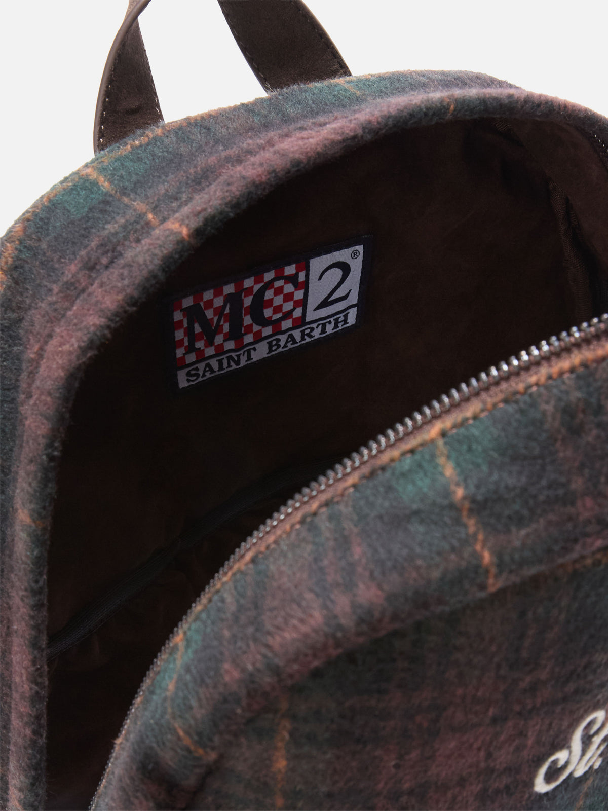 Rucksack aus Cody-Wollmischung mit Tartanmuster 