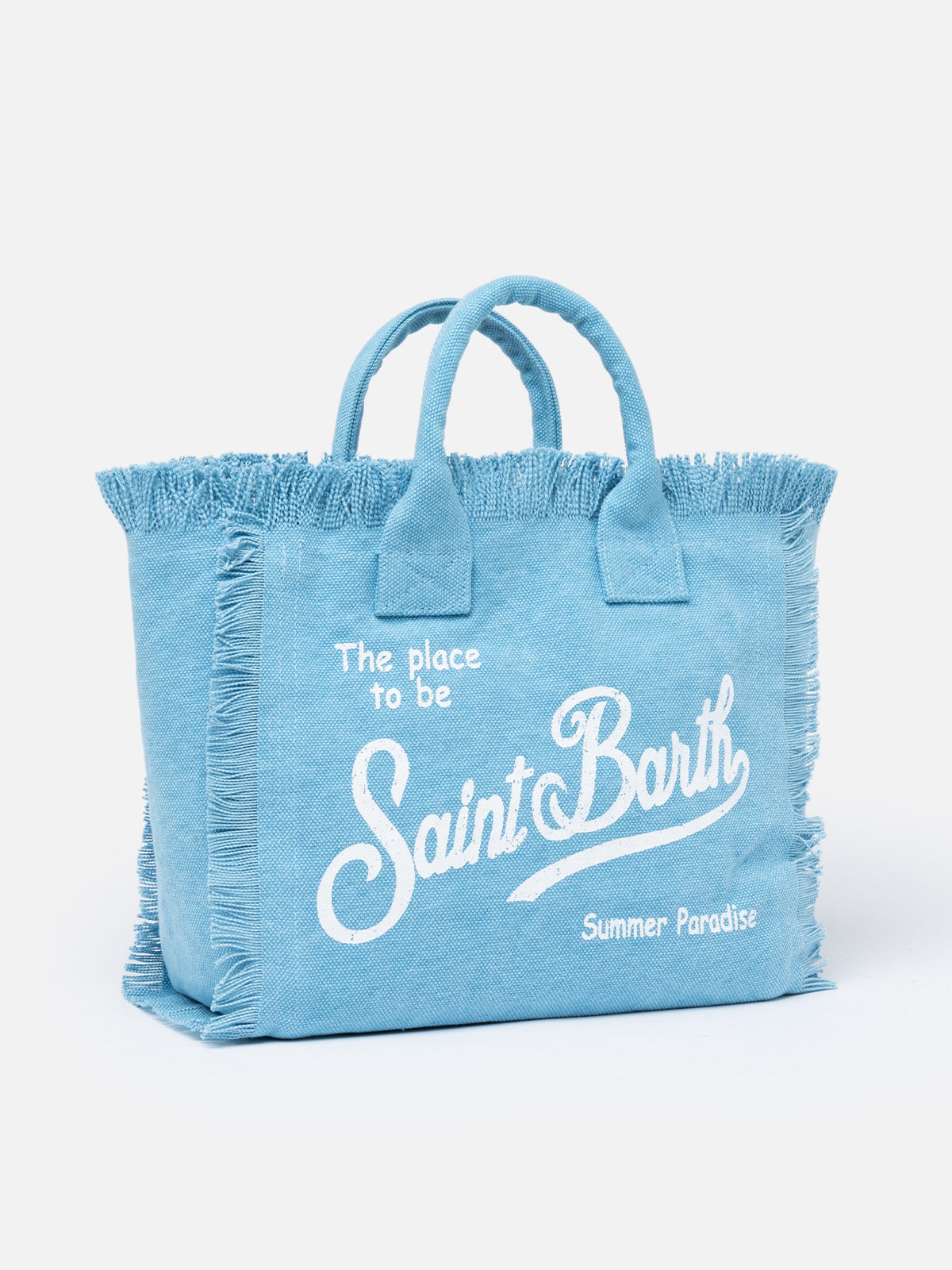 Colette light blue cotton canvas handbag - MC2 Saint Barth