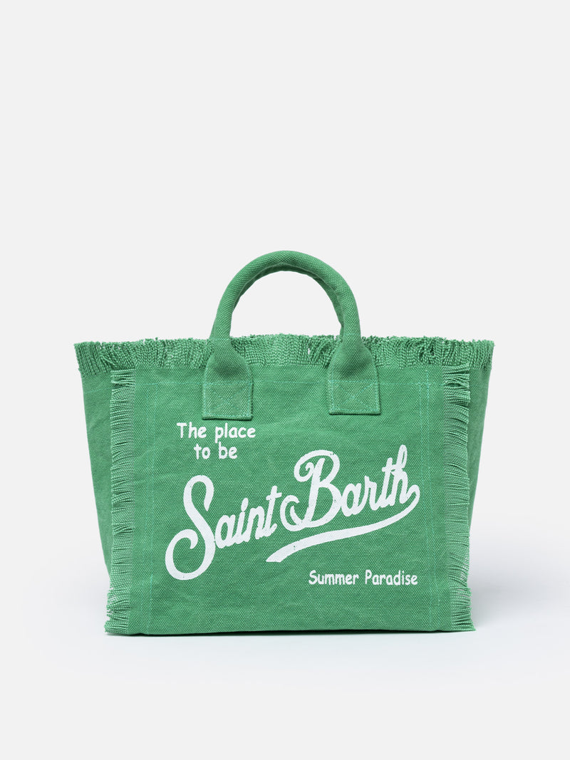 Grüne Colette-Handtasche aus Baumwollcanvas