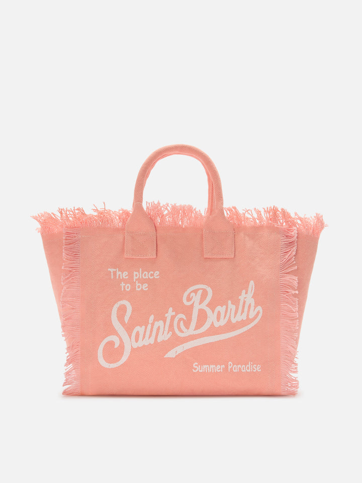 Borsa Colette arancione in canvas con frange