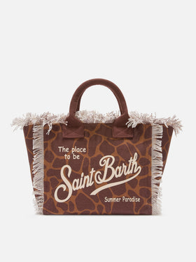 Borsa Colette in canvas con fantasia animalier