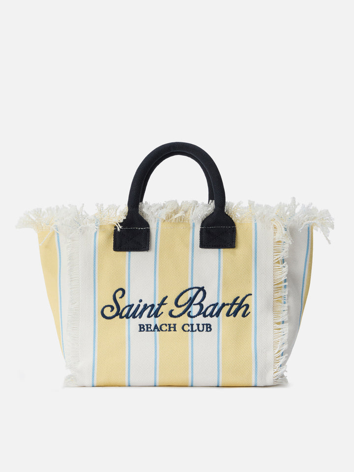 Colette canvas bag with yellow stripes and embroidered logo