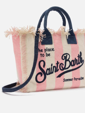 Colette canvas bag with pink stripes