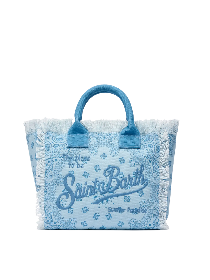 Colette cotton canvas handbag with bandanna print