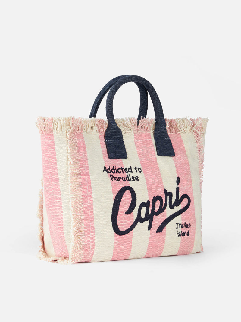 Capri striped cotton canvas Colette handbag