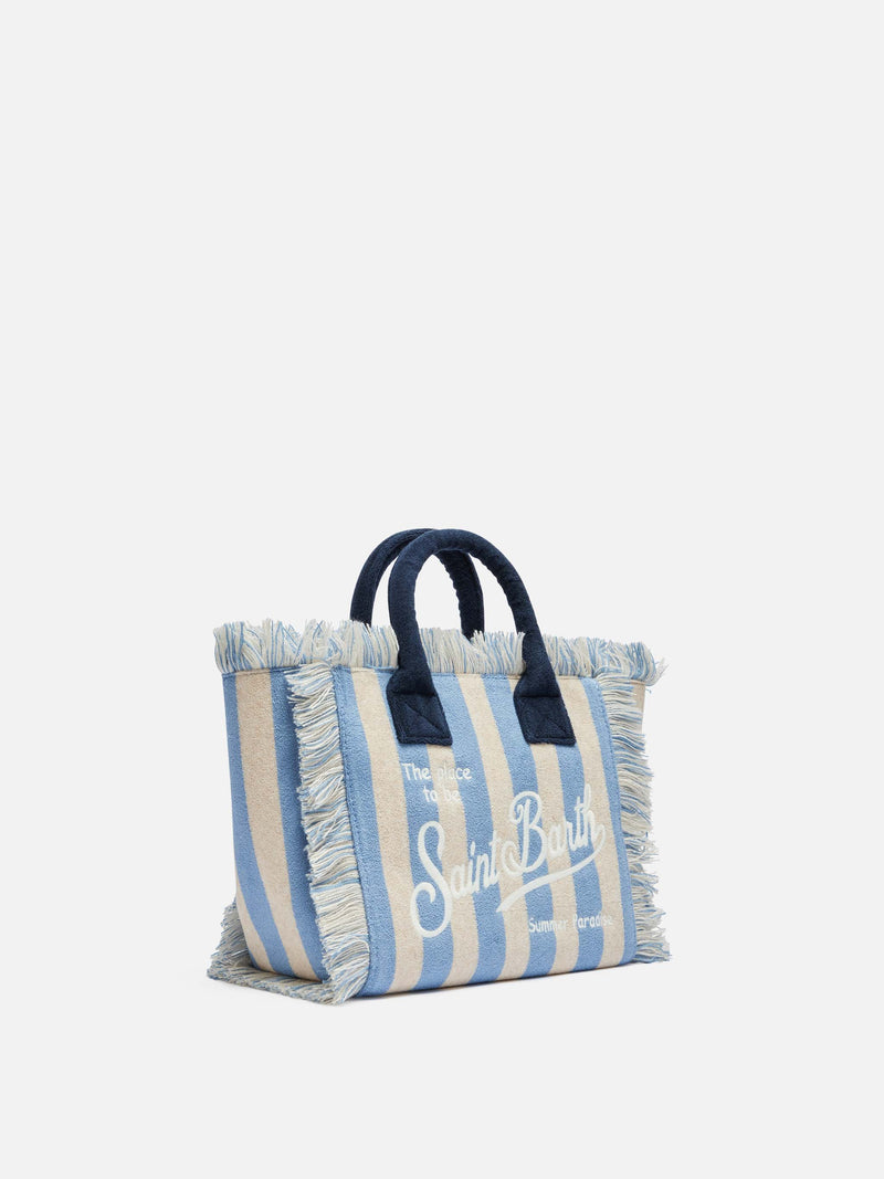 Colette Sponge hellblau gestreifte Frottee-Handtasche