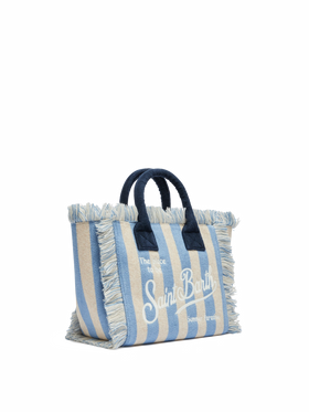 Colette Sponge hellblau gestreifte Frottee-Handtasche
