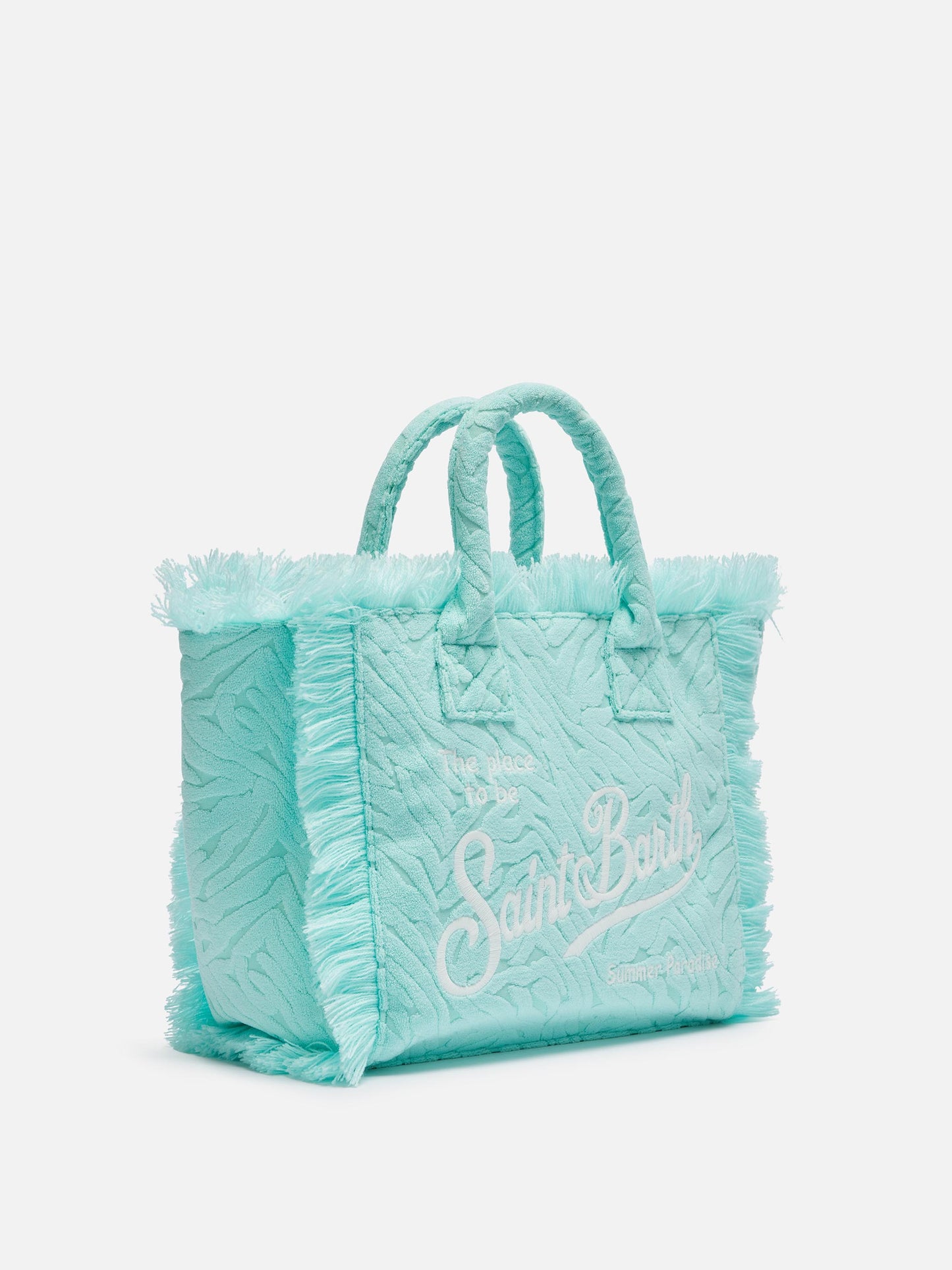 Colette Sponge water green zebra embossed terry handbag