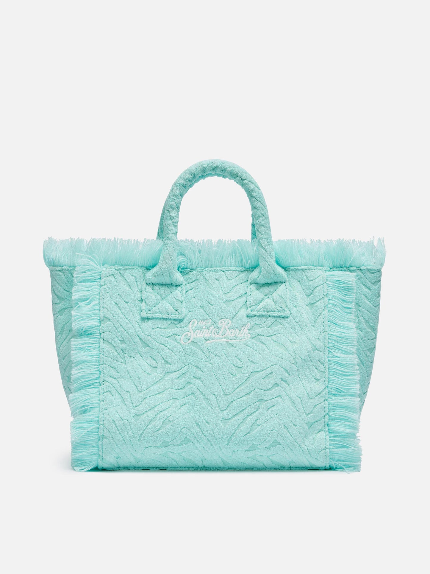 Colette Sponge water green zebra embossed terry handbag